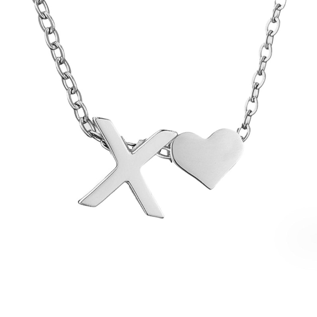 Collier en argent "Amour éternel & Lettre"