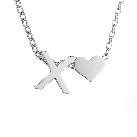 Collier en argent "Amour éternel & Lettre"