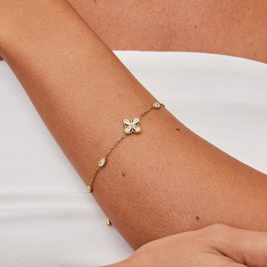 Bracelet en Cristal Trèfle à Quatre Feuilles