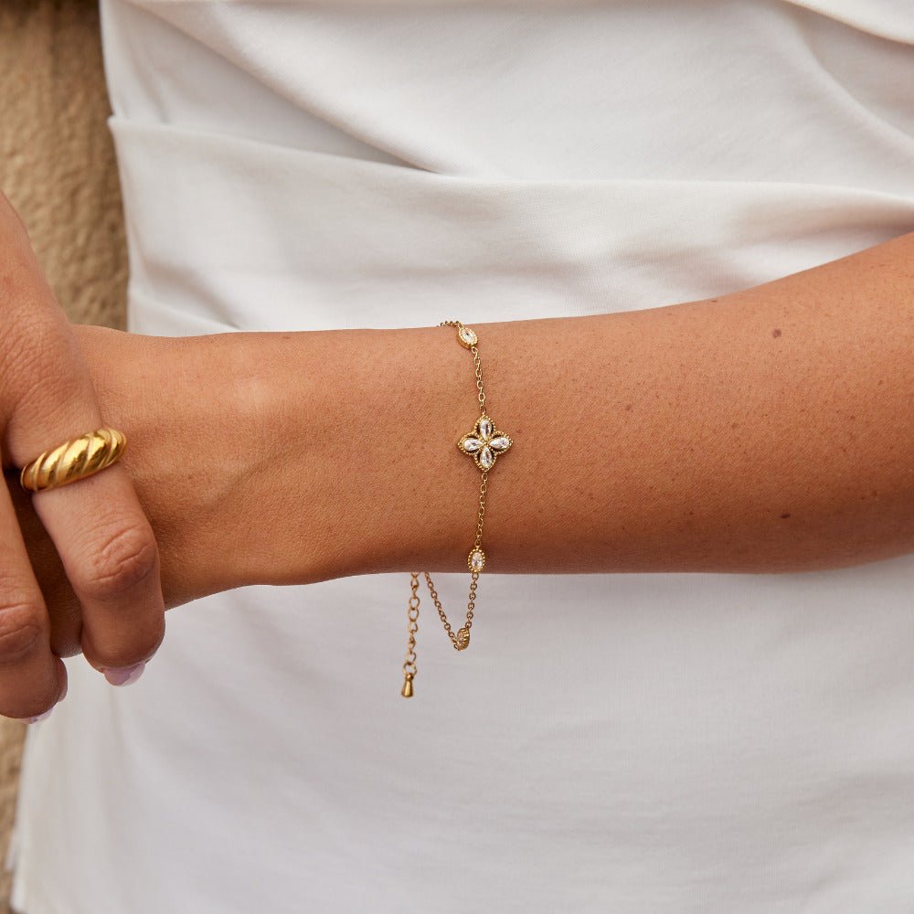 Bracelet en Cristal Trèfle à Quatre Feuilles