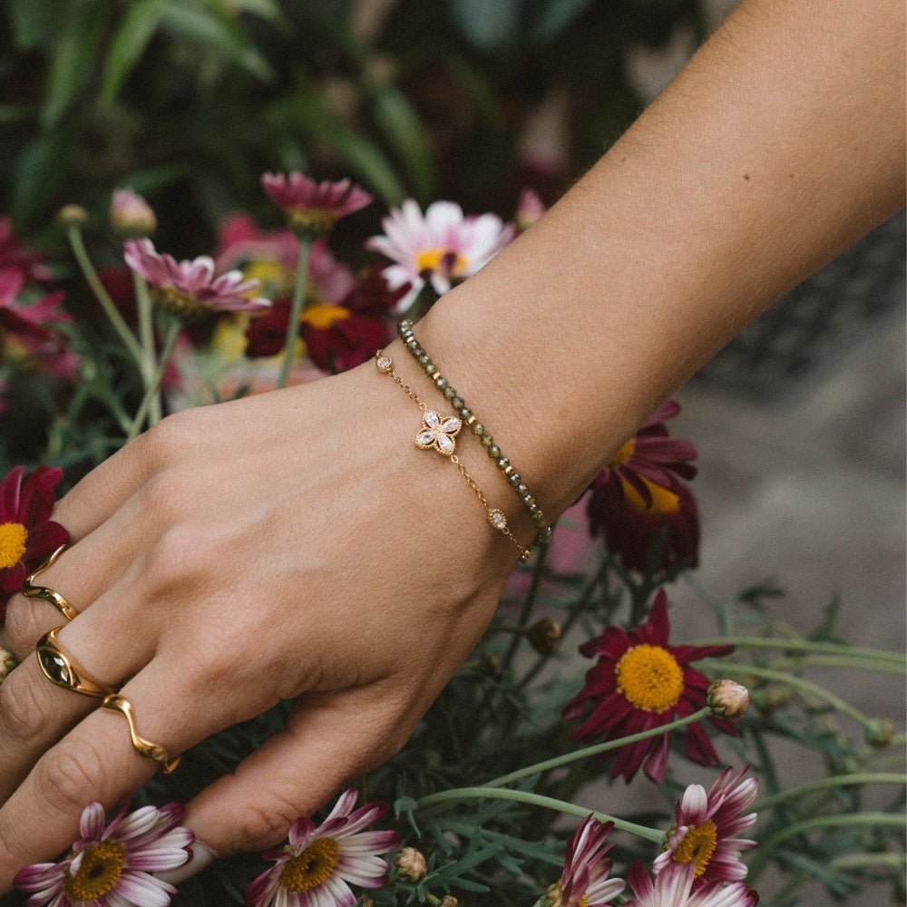 Bracelet en Cristal Trèfle à Quatre Feuilles