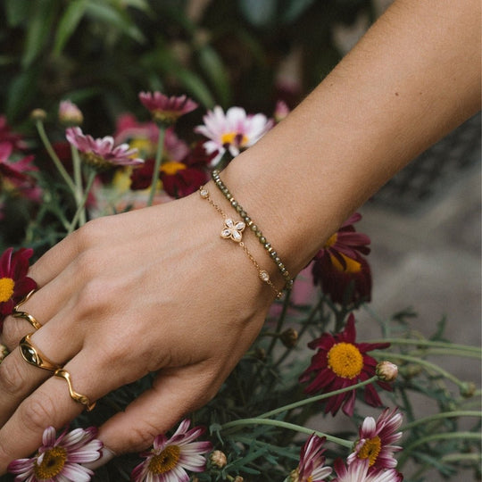 Bracelet en Cristal Trèfle à Quatre Feuilles