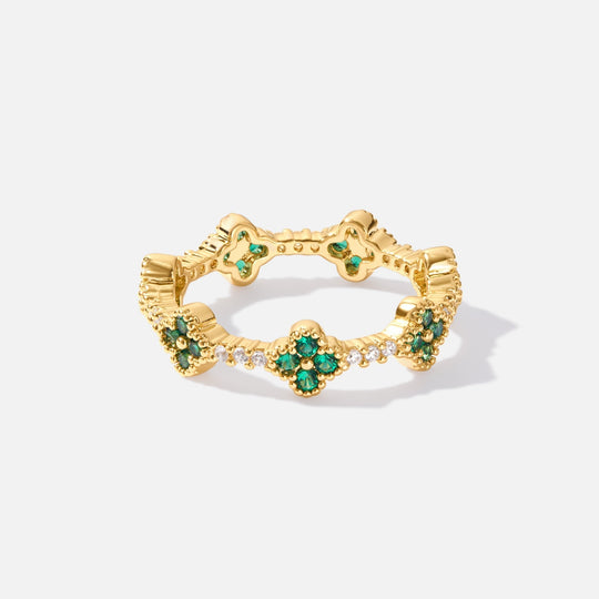 Bague en Cristal Trèfle à Quatre Feuilles