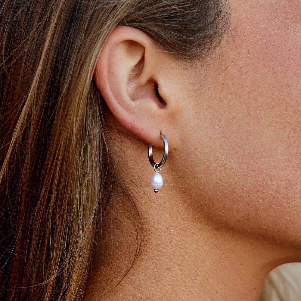 Boucles d'oreilles en argent Bella avec perles d'eau douce