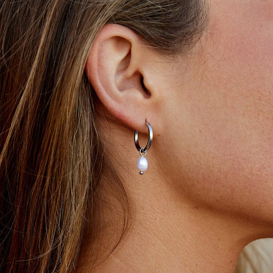 Boucles d'oreilles en argent Bella avec perles d'eau douce