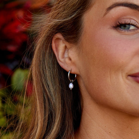 Boucles d'oreilles en argent Bella avec perles d'eau douce