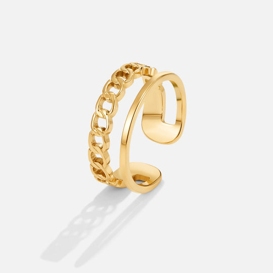 Bague en Or Chaîne Superposée