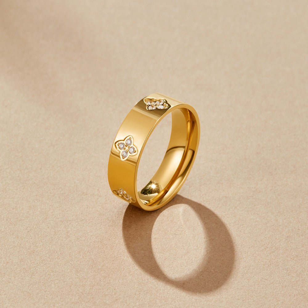 Bague en Or Cristal Trèfle