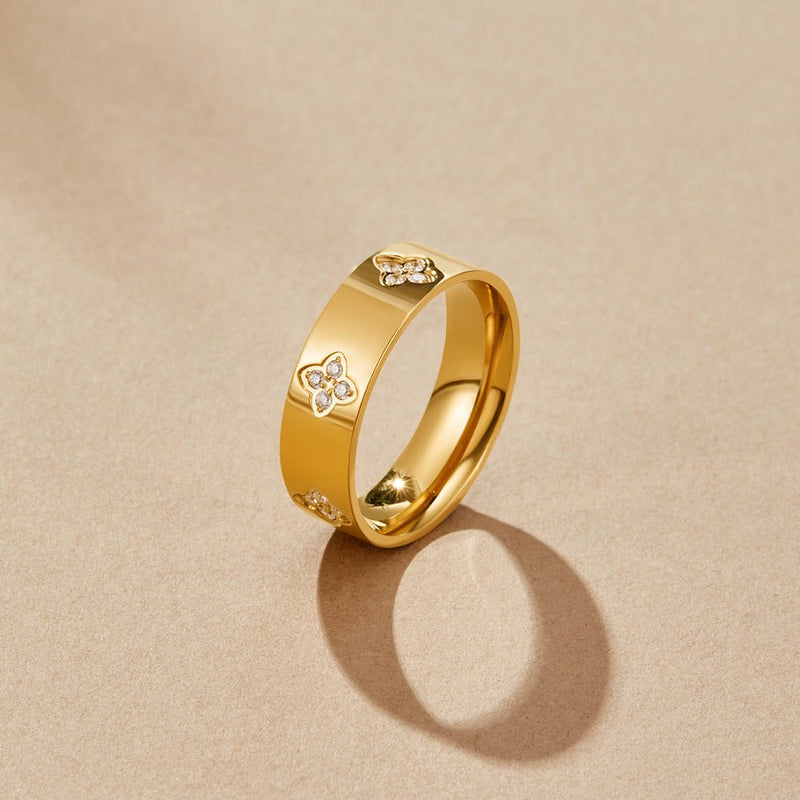 Bague en Or Cristal Trèfle