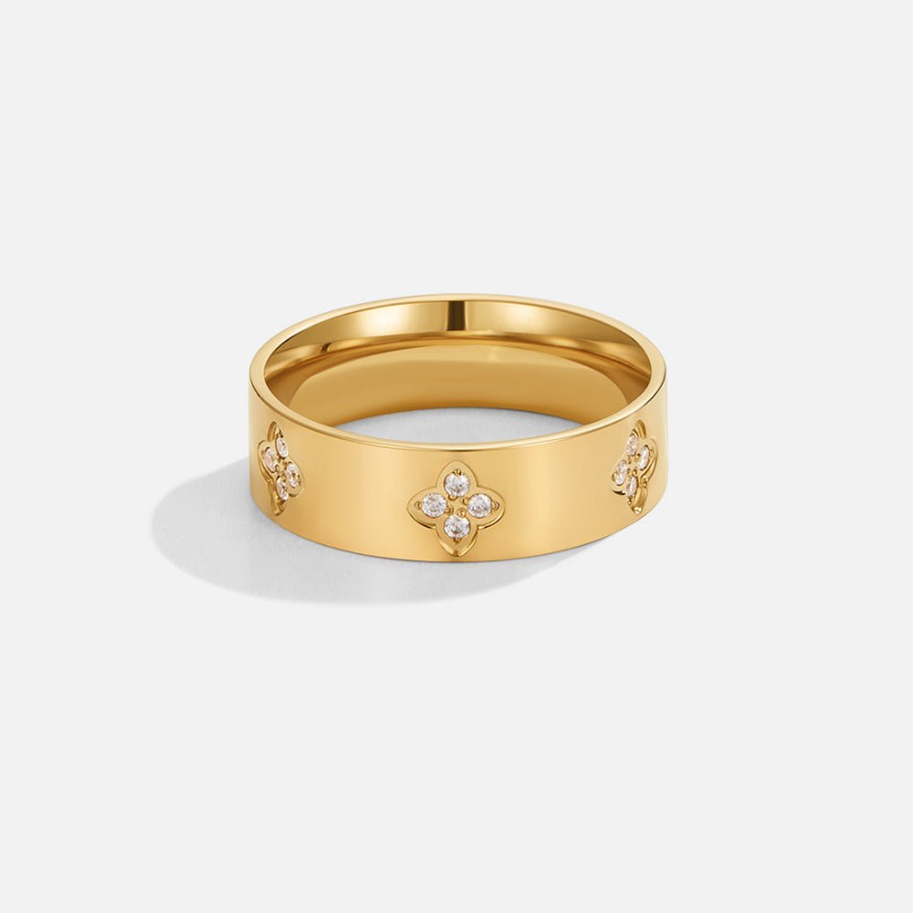 Bague en Or Cristal Trèfle