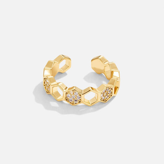 Bague en Or & Cristal en Forme de Rayon de Miel