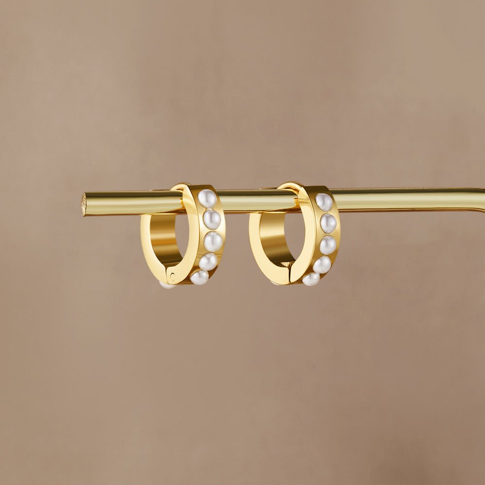 Boucles d'oreilles créoles en perles Eula en or