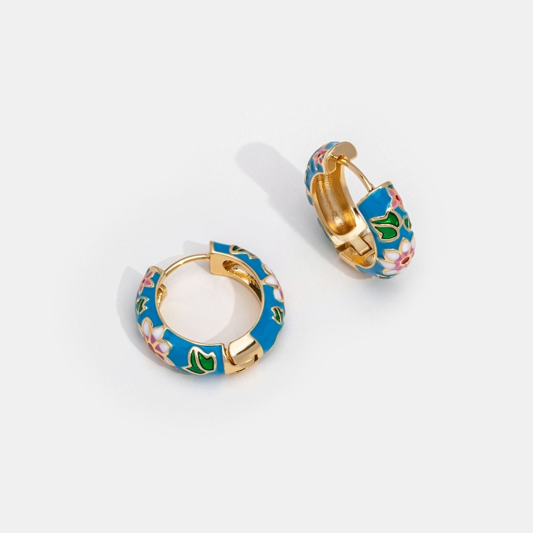 Boucles d'oreilles en forme de fleur en or