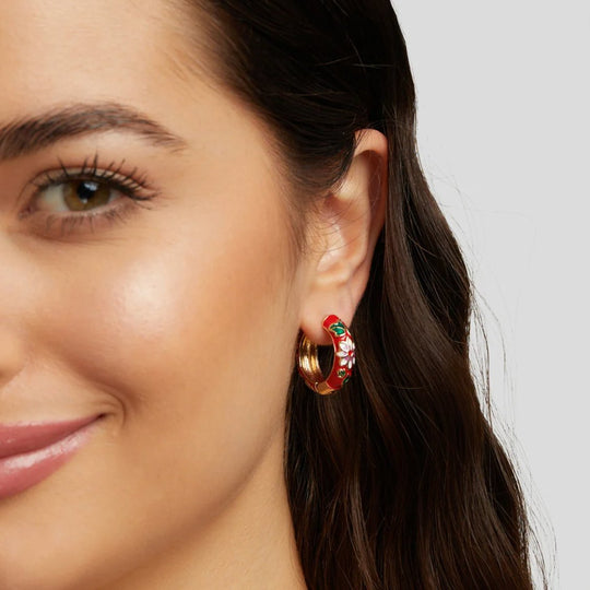 Boucles d'Oreilles en Or en Forme de Fleurs