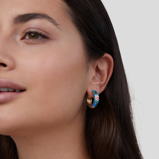 Boucles d'oreilles en forme de fleur en or