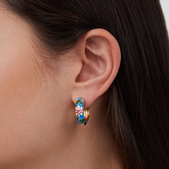 Boucles d'oreilles en forme de fleur en or