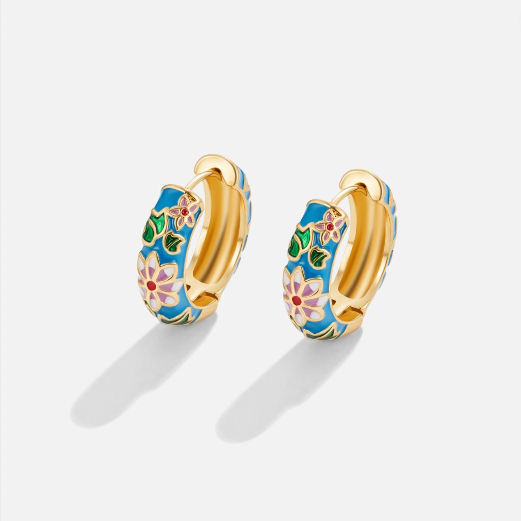 Boucles d'oreilles en forme de fleur en or