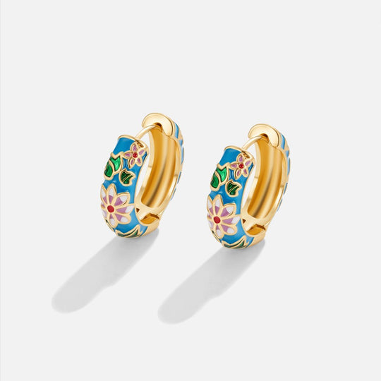 Boucles d'oreilles en forme de fleur en or