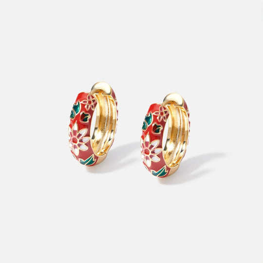 Boucles d'Oreilles en Or en Forme de Fleurs