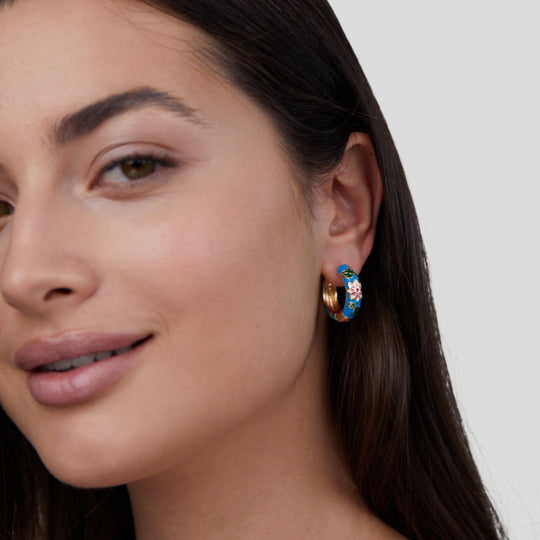 Boucles d'oreilles en forme de fleur en or