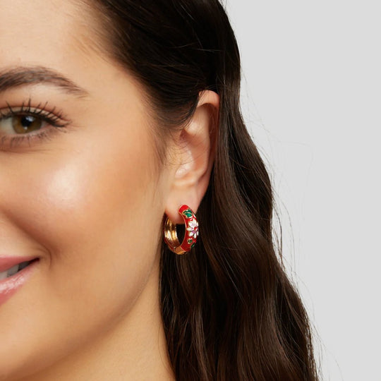 Boucles d'Oreilles en Or en Forme de Fleurs