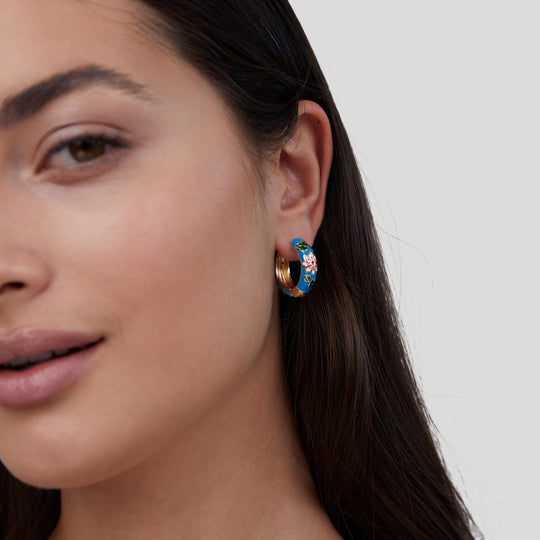 Boucles d'oreilles en forme de fleur en or