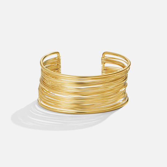 Bracelet Large Cuff en Or Leona