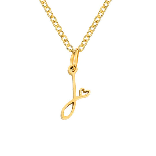 Collier en cœur avec lettre en or