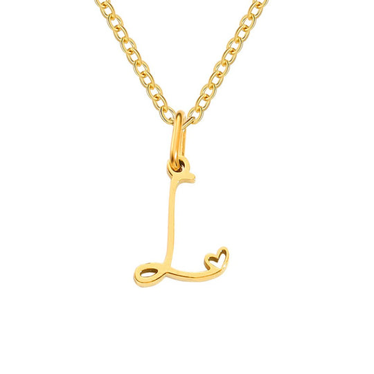 Collier en cœur avec lettre en or