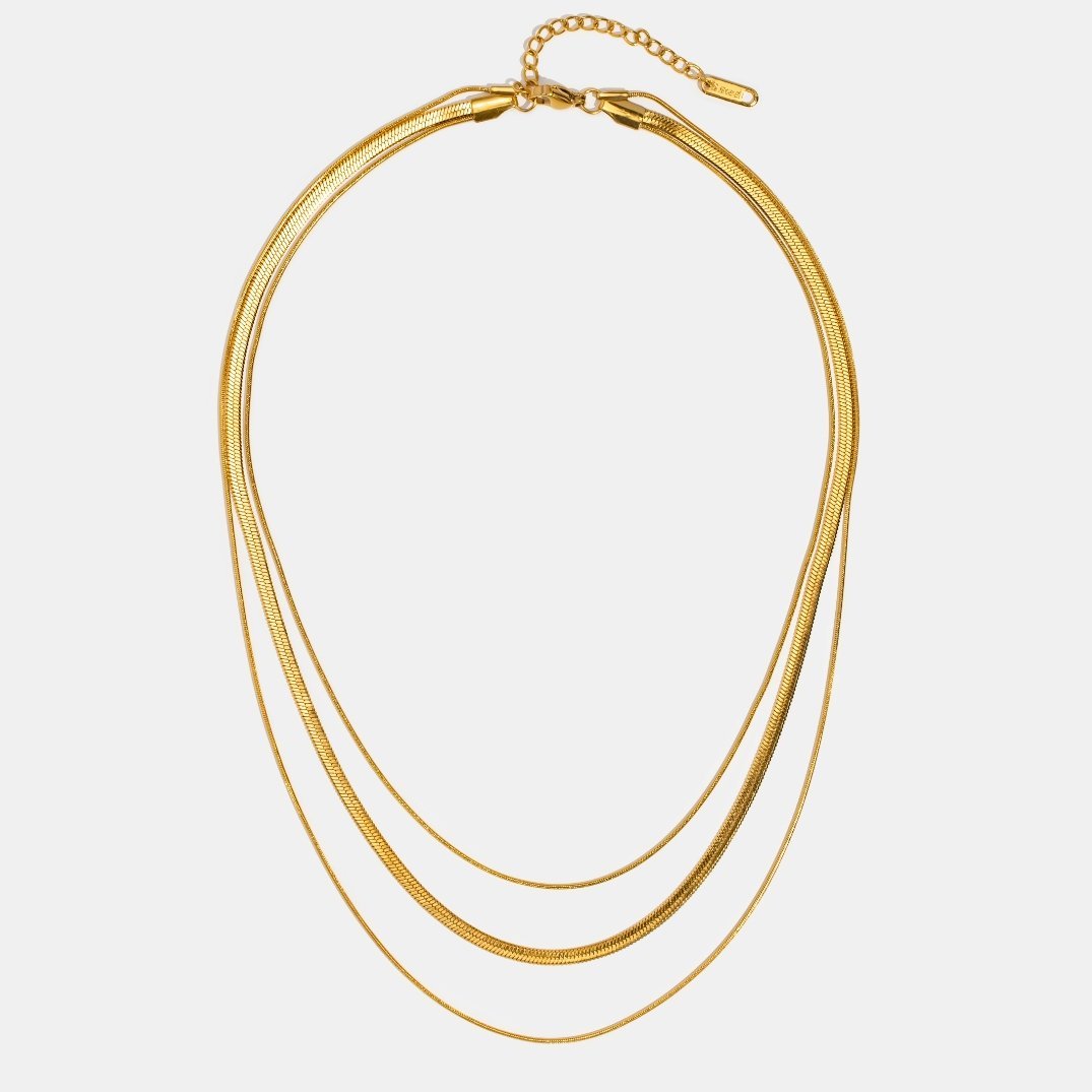 Collier en Chaîne Multi-Couches en Or