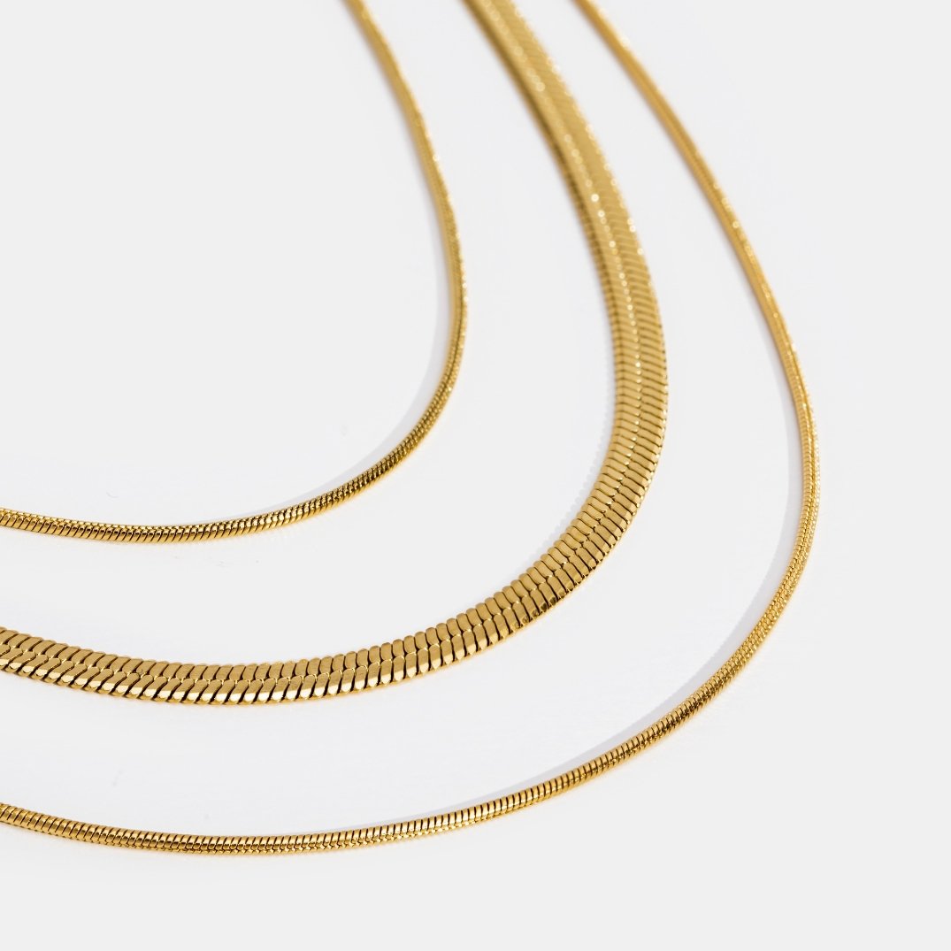 Collier en Chaîne Multi-Couches en Or