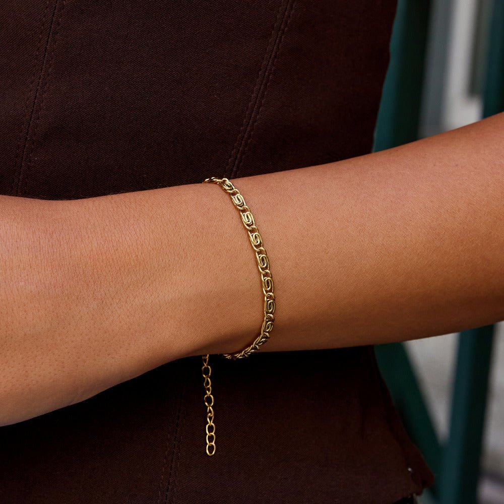 Bracelet en Chaîne à Maillons en Or Tourbillonnant