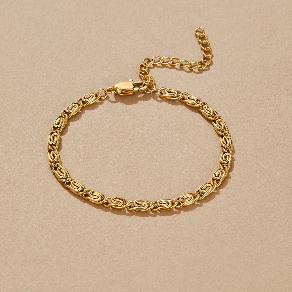 Bracelet en Chaîne à Maillons en Or Tourbillonnant