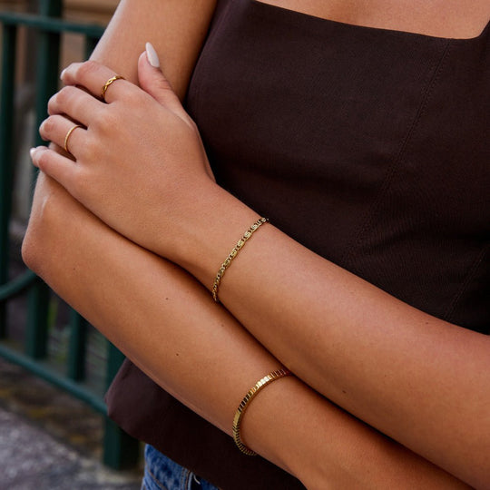 Bracelet en Chaîne à Maillons en Or Tourbillonnant