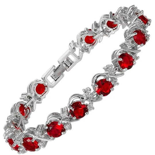 Bracelet de tennis en rubis