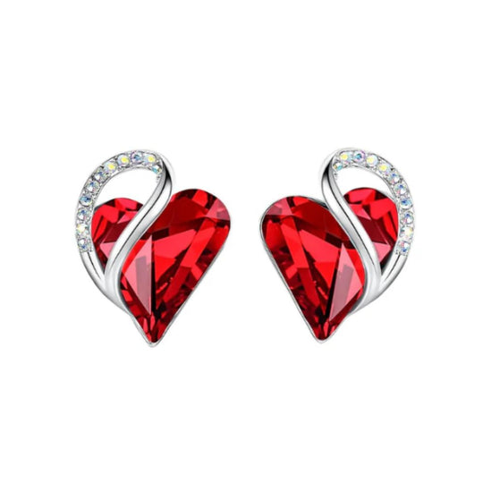 Boucles d'oreilles en rubis cœur infini