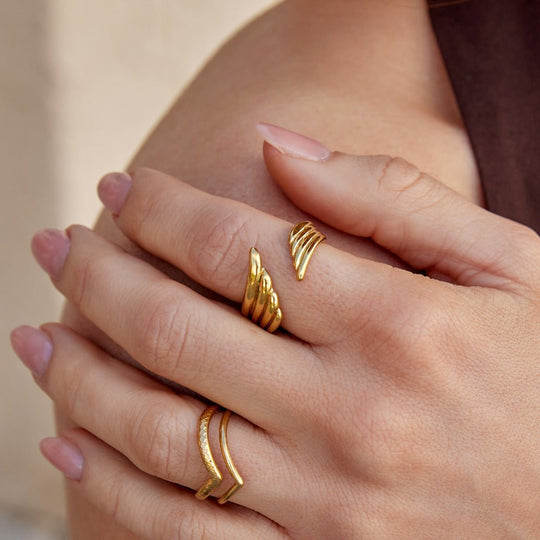Bague Enroulée Ailes d'Ange en Or