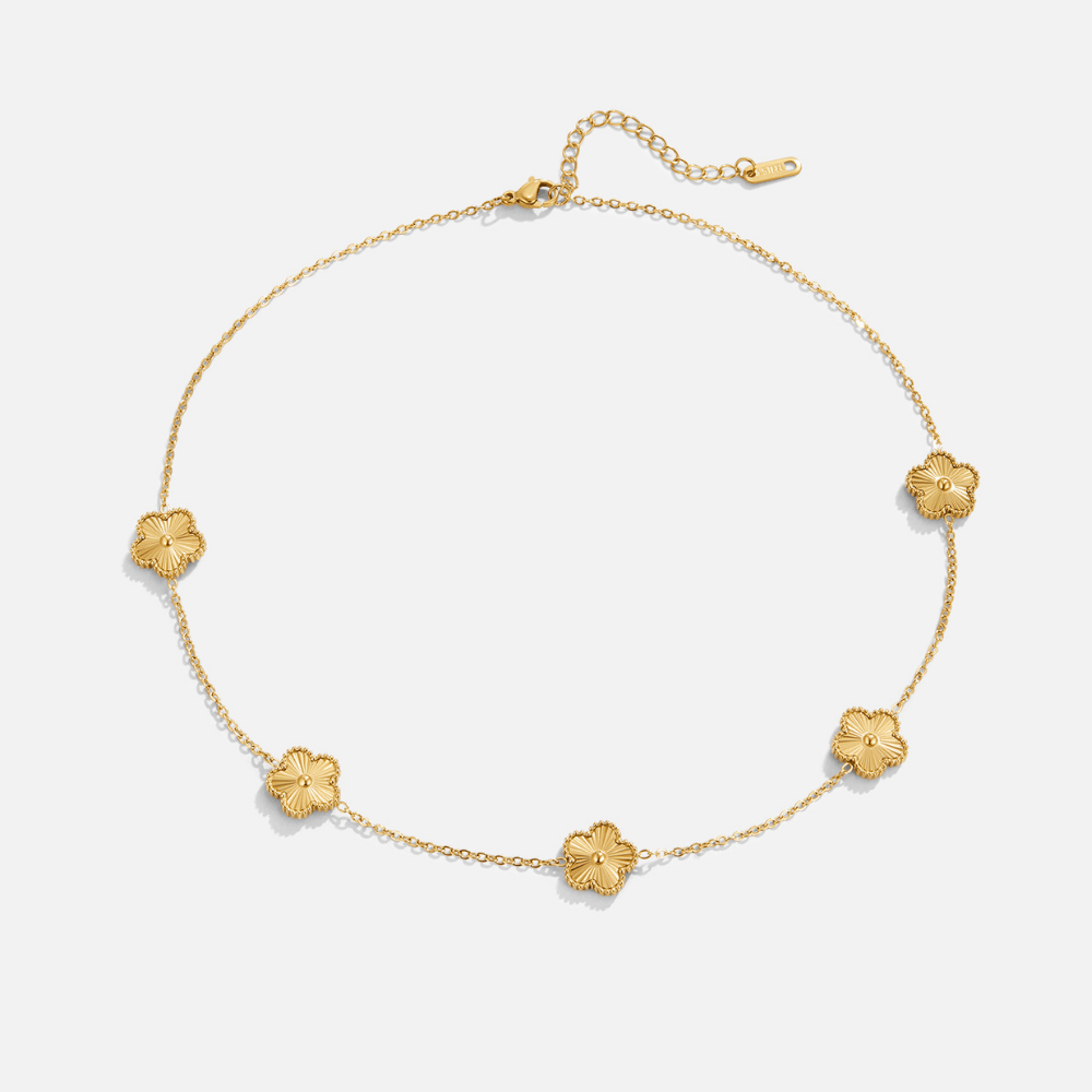 Collier Cluster de Trèfles en Or
