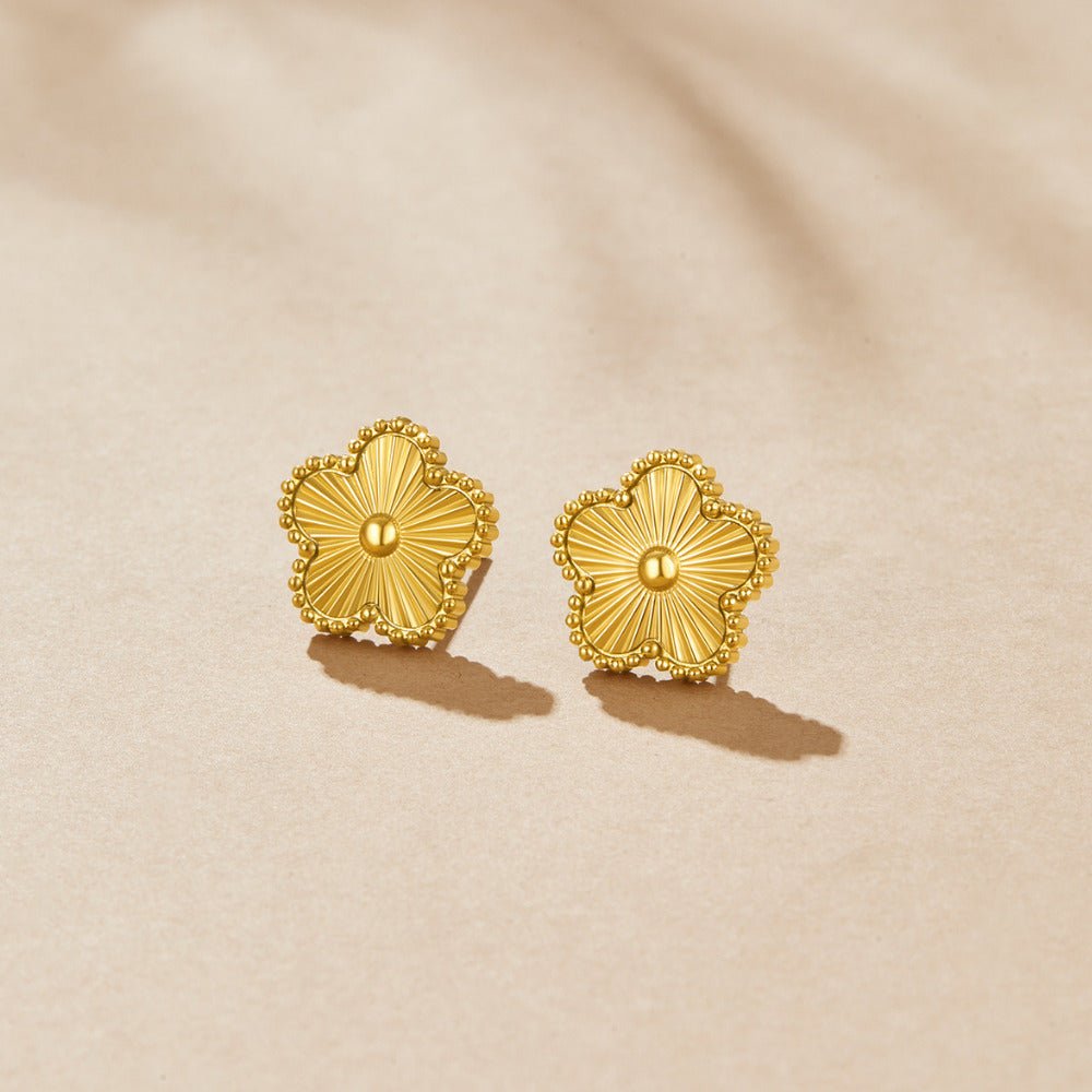 Boucles d'Oreilles Trèfle en Or