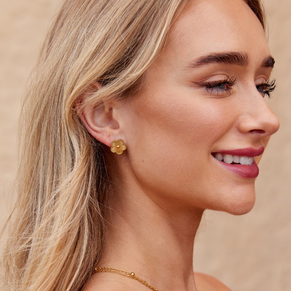 Boucles d'Oreilles Trèfle en Or