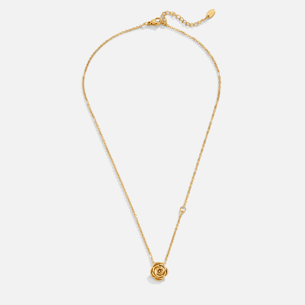 Collier Pendentif Rose en Or