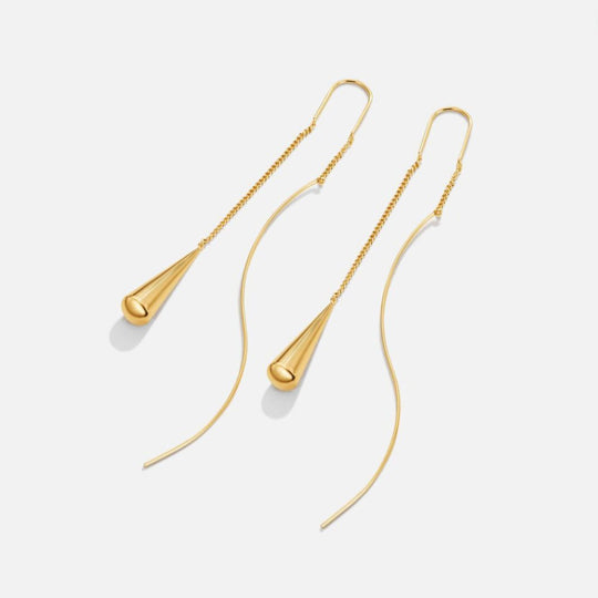 Boucles d'oreilles à franges en forme de goutte d'or