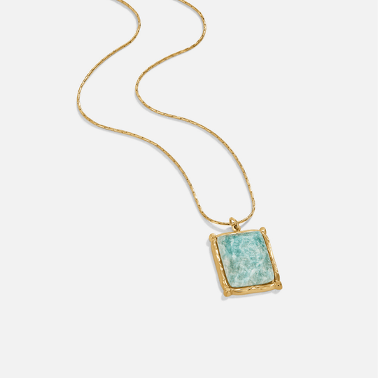 Collier Pendentif en Amazonite Verte