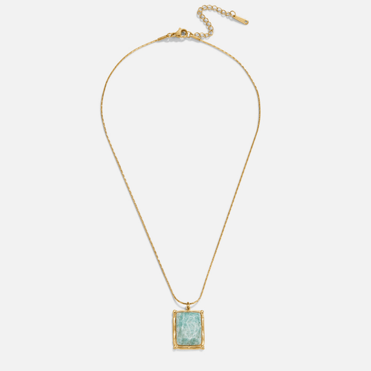Collier Pendentif en Amazonite Verte