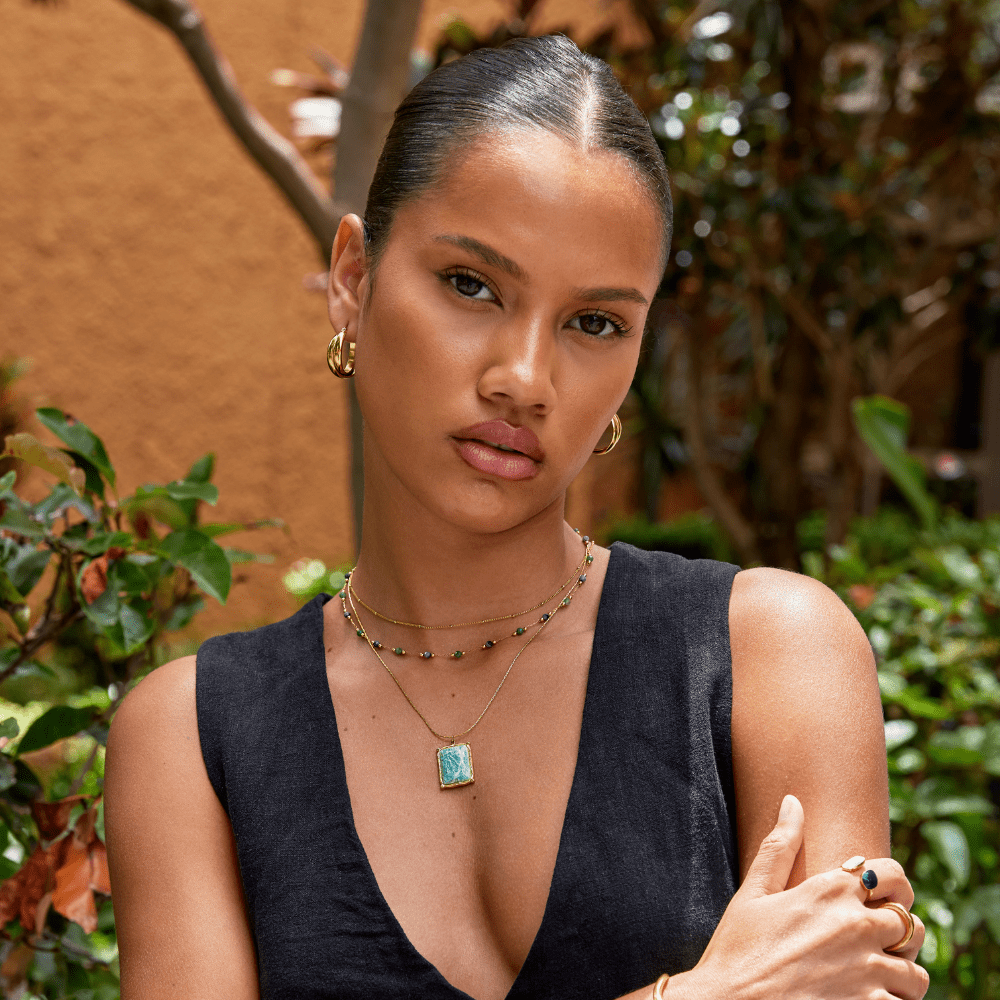 Collier Pendentif en Amazonite Verte