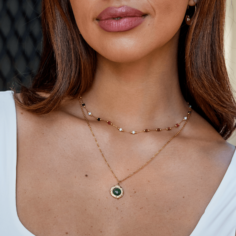 Collier en Pièce d'Aventurine Verte