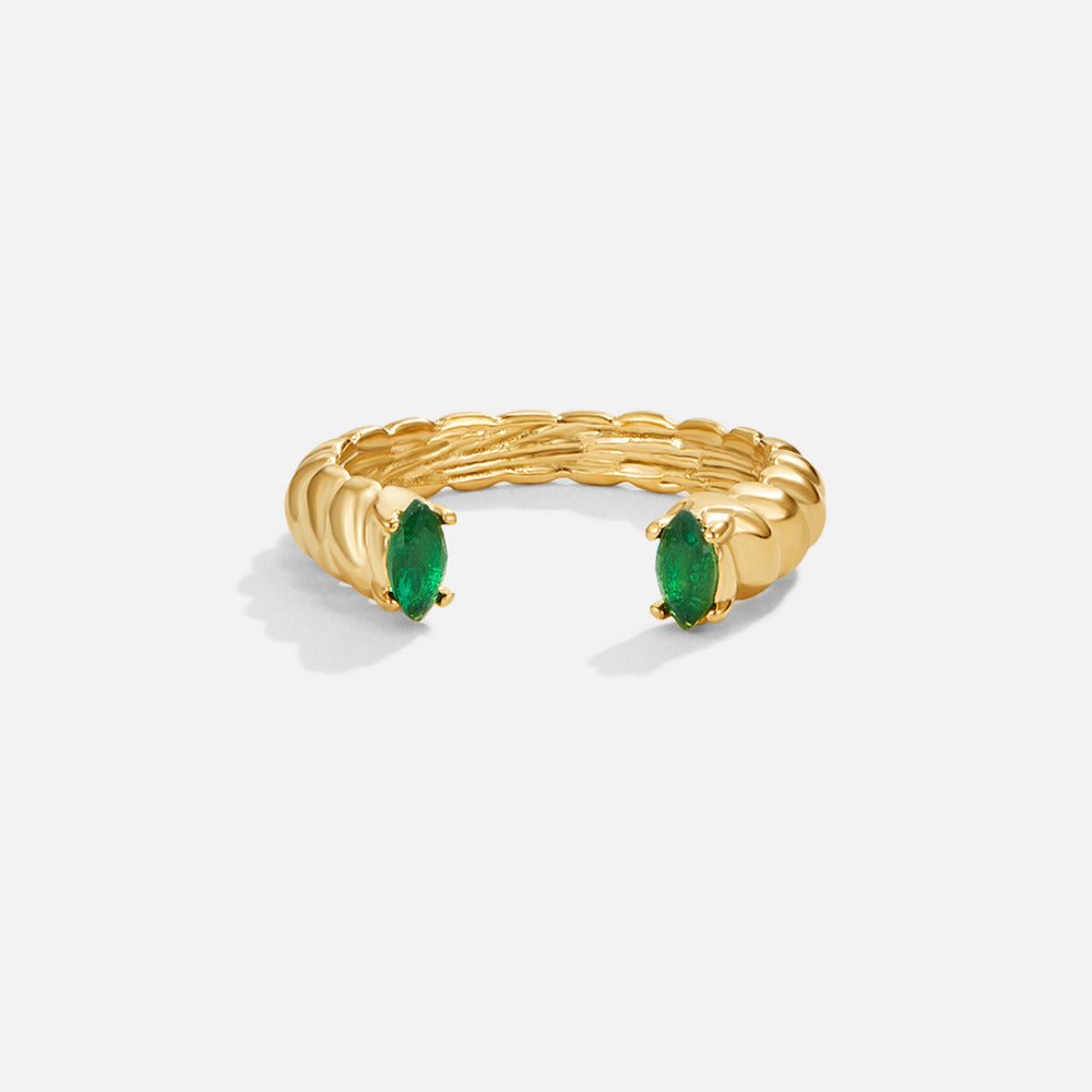 Bague Cuff Émeraude Verte