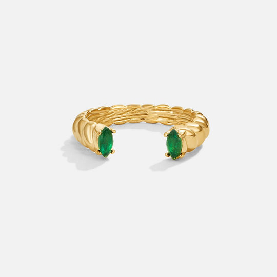 Bague Cuff Émeraude Verte