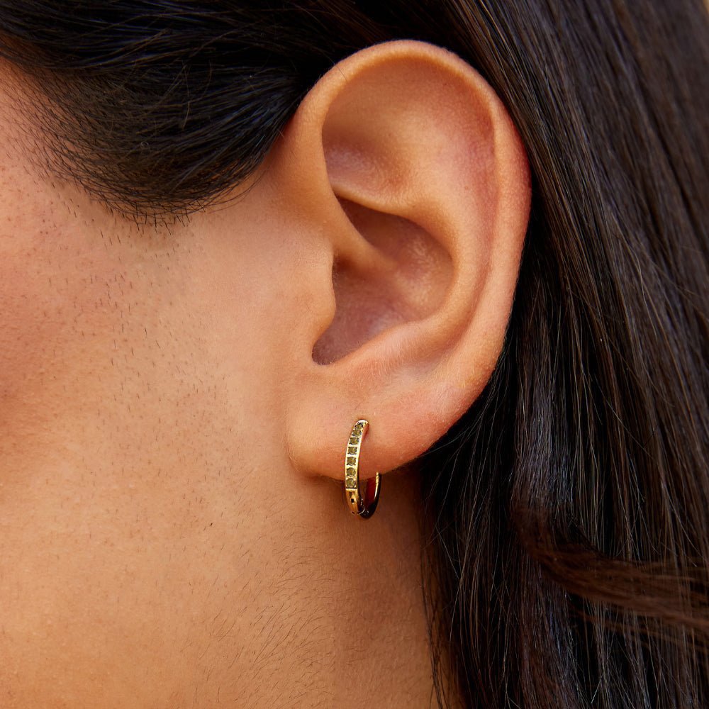 Boucles d'oreilles créoles Green Eternity
