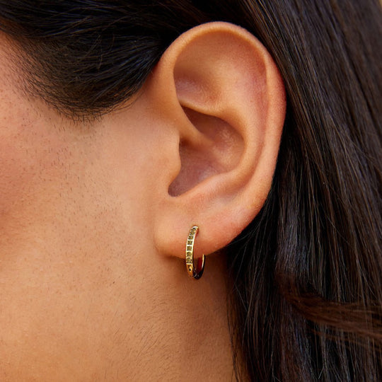 Boucles d'oreilles créoles Green Eternity